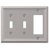 Chelsea Brushed Nickel Steel - 2 Toggle / 1 Rocker Wallplate - Wallplate Warehouse 149TTRBN 070686559963 2 Toggle / 1 Rocker