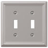 Chelsea Brushed Nickel Steel - 2 Toggle Wallplate - Wallplate Warehouse 149TTBN 070686559741 2 Toggle