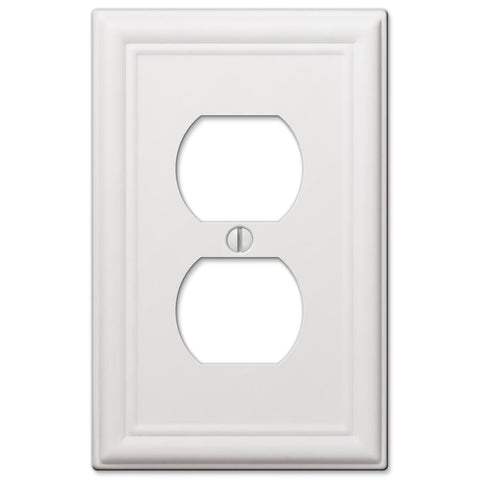 Chelsea White Steel - 1 Duplex Outlet Wallplate - Wallplate Warehouse 149DW 070686582817 1 Duplex