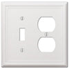 Chelsea White Steel - 1 Toggle/ 1 Duplex Outlet Wallplate - Wallplate Warehouse 149TDW 070686582831 1 Toggle / 1 Duplex