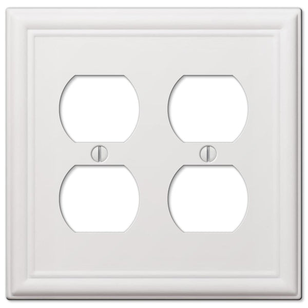 Chelsea White Steel - 2 Duplex Outlet Wallplate - Wallplate Warehouse 149DDW 070686582824 2 Duplex