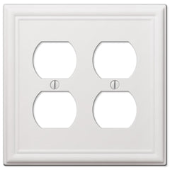 Chelsea White Steel - 2 Duplex Outlet Wallplate