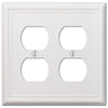 Chelsea White Steel - 2 Duplex Outlet Wallplate - Wallplate Warehouse 149DDW 070686582824 2 Duplex