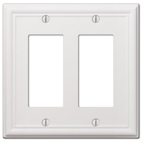 Chelsea White Steel - 2 Rocker Wallplate - Wallplate Warehouse 149RRW 070686582862 2 Rocker