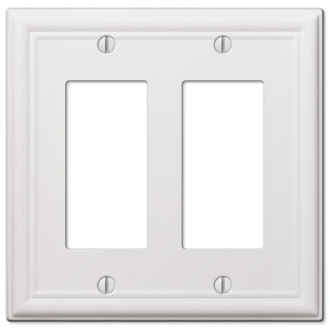 Chelsea White Steel - 2 Rocker Wallplate - Wallplate Warehouse 149RRW 070686582862 2 Rocker