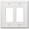 Chelsea White Steel - 2 Rocker Wallplate - Wallplate Warehouse 149RRW 070686582862 2 Rocker