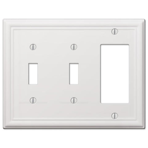 Chelsea White Steel - 2 Toggle/ 1 Rocker Wallplate - Wallplate Warehouse 149TTRW 070686582909 2 Toggle / 1 Rocker