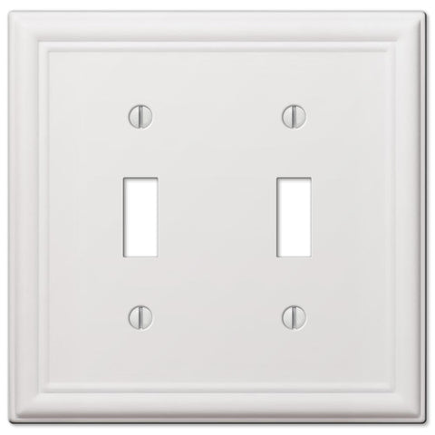 Chelsea White Steel - 2 Toggle Wallplate - Wallplate Warehouse 149TTW 070686582787 2 Toggle