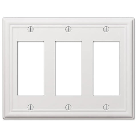 Chelsea White Steel - 3 Rocker Wallplate - Wallplate Warehouse 149RRRW 070686582879 3 Rocker