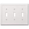 Chelsea White Steel - 3 Toggle Wallplate - Wallplate Warehouse 149TTTW 070686582794 3 Toggle