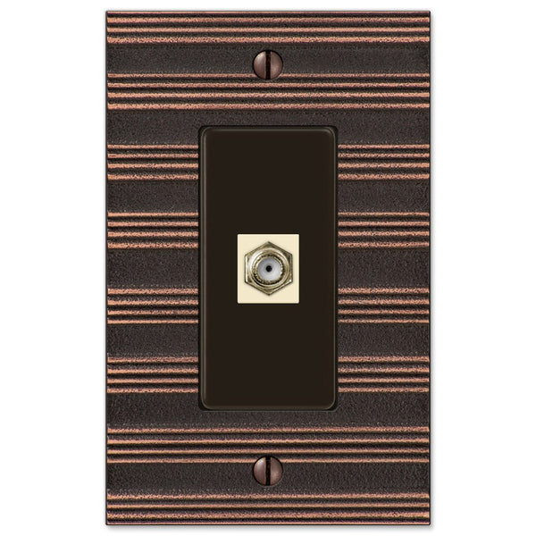 Chemal Aged Bronze Cast - 1 Cable Jack Wallplate - Wallplate Warehouse 51CXDB 070686581056 Cable Jacks