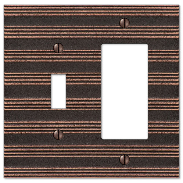 Chemal Aged Bronze Cast - 1 Toggle / 1 Rocker Wallplate - Wallplate Warehouse 51TRDB 070686579268 1 Toggle / 1 Rocker