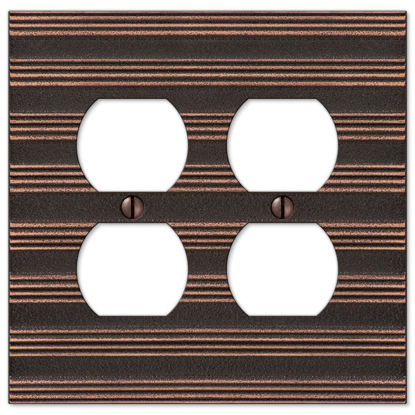 Chemal Aged Bronze Cast - 2 Duplex Wallplate - Wallplate Warehouse 51DDDB 070686579275 2 Duplex