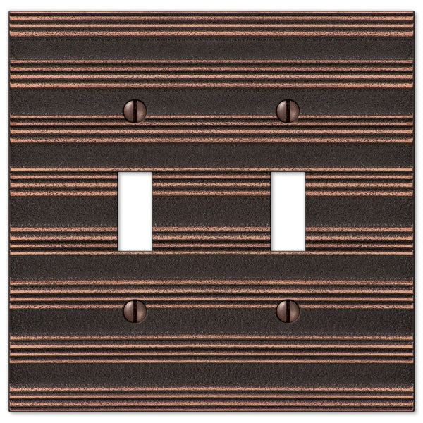 Chemal Aged Bronze Cast - 2 Toggle Wallplate - Wallplate Warehouse 51TTDB 070686579244 2 Toggle