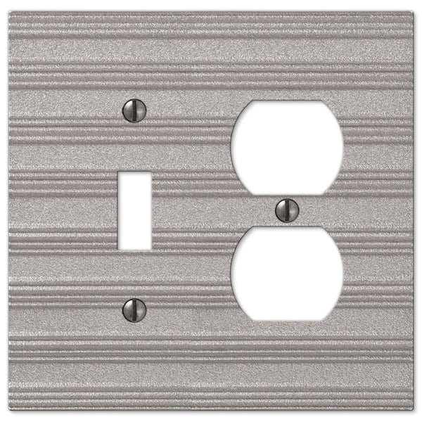 Chemal Frost Nickel Cast - 1 Toggle / 1 Duplex Wallplate - Wallplate Warehouse 51TDFN 070686579145 1 Toggle / 1 Duplex
