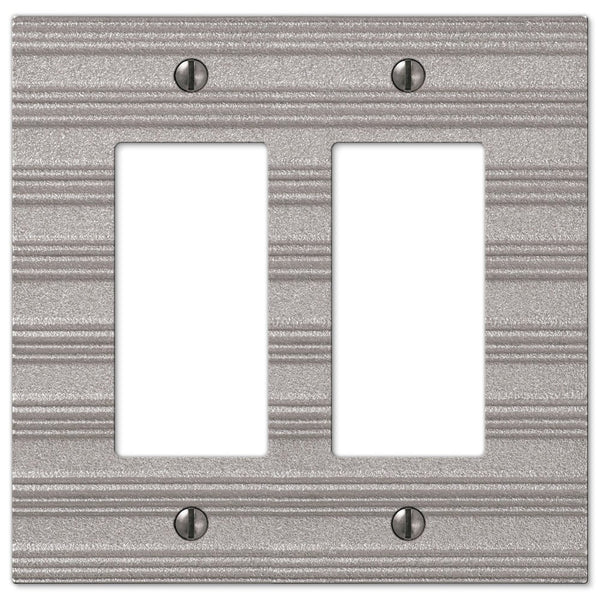 Chemal Frost Nickel Cast - 2 Rocker Wallplate - Wallplate Warehouse 51RRFN 07068657913 2 Rocker