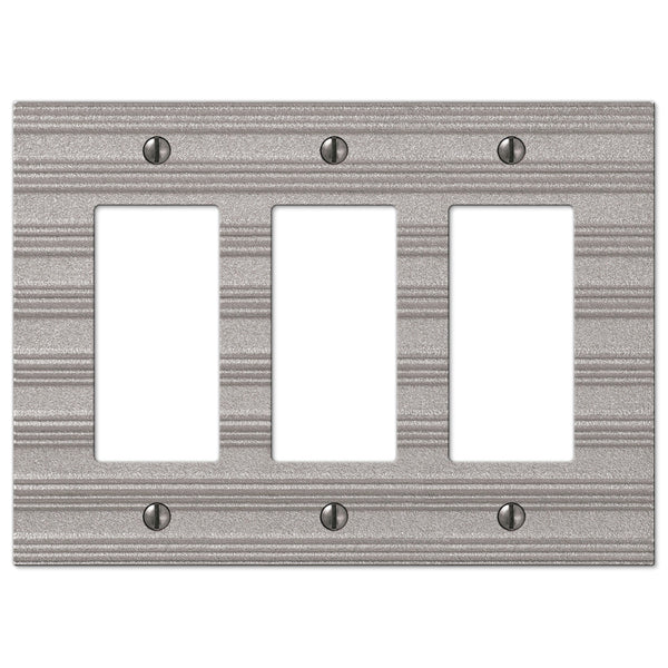 Chemal Frost Nickel Cast - 3 Rocker Wallplate - Wallplate Warehouse 51RRRFN 070686579176 3 Rocker