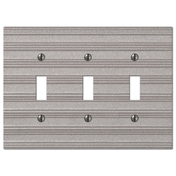 Chemal Frost Nickel Cast - 3 Toggle Wallplate - Wallplate Warehouse 51TTTFN 070686579169 3 Toggle