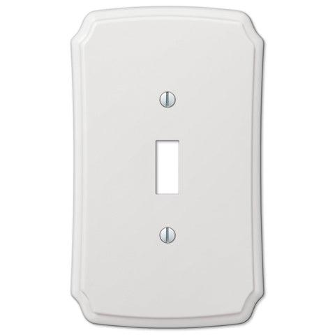 Classic White Plastic - 1 Toggle Wallplate - Wallplate Warehouse 37T 070686162392 1 Toggle