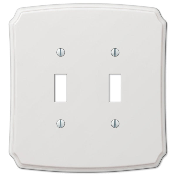 Classic White Plastic - 2 Toggle Wallplate - Wallplate Warehouse 37TT 070686162415 2 Toggle