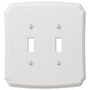 Classic White Plastic - 2 Toggle Wallplate - Wallplate Warehouse 37TT 070686162415 2 Toggle