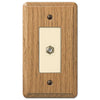 Contemporary Light Oak Wood - 1 Cable Jack Wallplate - Wallplate Warehouse 901CXL 070686581629 Cable Jacks