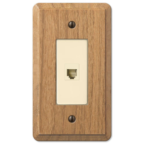 Contemporary Light Oak Wood - 1 Phone Jack Wallplate - Wallplate Warehouse 901PHL 070686581643 Phone Jacks