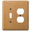 Contemporary Light Oak Wood - 1 Toggle / 1 Duplex Wallplate - Wallplate Warehouse 901TDL 070686576854 1 Toggle / 1 Duplex