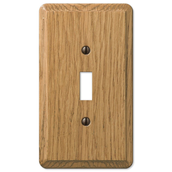 Contemporary Light Oak Wood - 1 Toggle Wallplate - Wallplate Warehouse 901TL 070686576793 1 Toggle