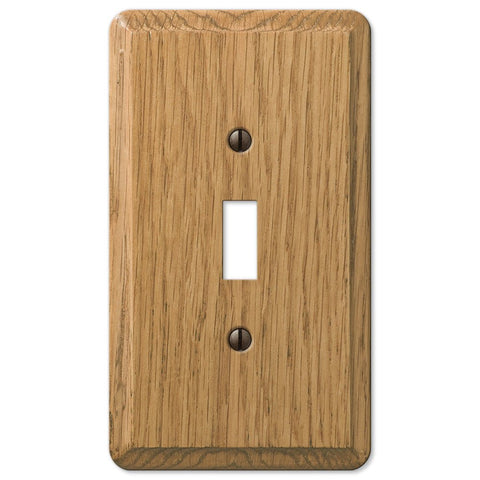 Contemporary Light Oak Wood - 1 Toggle Wallplate - Wallplate Warehouse 901TL 070686576793 1 Toggle