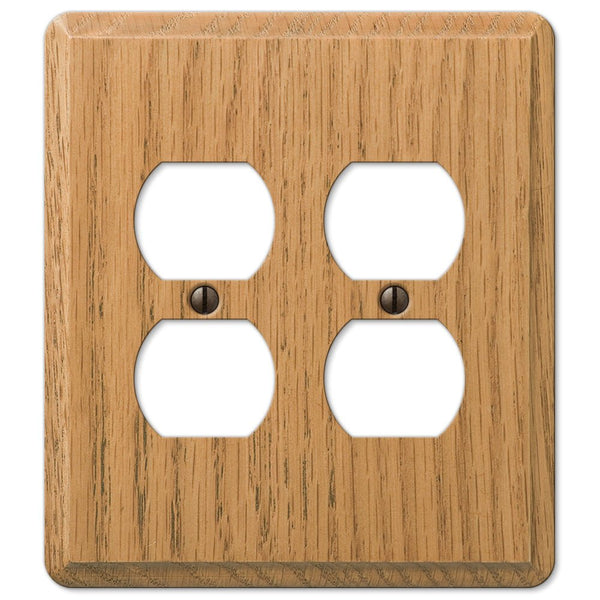 Contemporary Light Oak Wood - 2 Duplex Wallplate - Wallplate Warehouse 901DDL 070686576847 2 Duplex