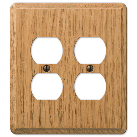 Contemporary Light Oak Wood - 2 Duplex Wallplate - Wallplate Warehouse 901DDL 070686576847 2 Duplex