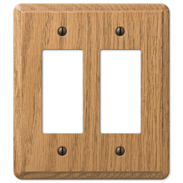 Contemporary Light Oak Wood - 2 Rocker Wallplate - Wallplate Warehouse 901RRL 070686576878 2 Rocker