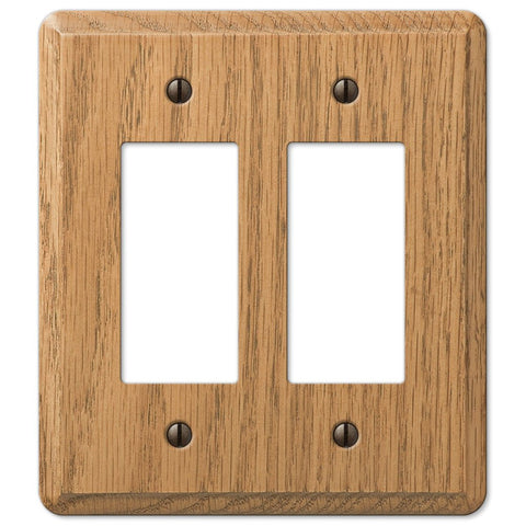 Contemporary Light Oak Wood - 2 Rocker Wallplate - Wallplate Warehouse 901RRL 070686576878 2 Rocker