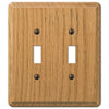 Contemporary Light Oak Wood - 2 Toggle Wallplate - Wallplate Warehouse 901TTL 070686576809 2 Toggle