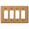 Contemporary Light Oak Wood - 4 Rocker Wallplate - Wallplate Warehouse 901R4L 070686576892 4 Rocker