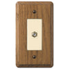 Contemporary Medium Oak Wood - 1 Cable Jack Wallplate - Wallplate Warehouse 901CX 070686581612 Cable Jacks