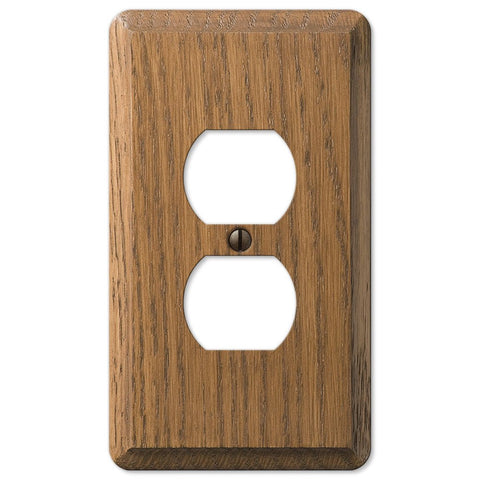 Contemporary Medium Oak Wood - 1 Duplex Wallplate - Wallplate Warehouse 901D 070686576700 1 Duplex