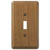 Contemporary Medium Oak Wood - 1 Toggle Wallplate - Wallplate Warehouse 901T 070686576663 1 Toggle