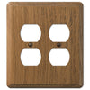 Contemporary Medium Oak Wood - 2 Duplex Wallplate - Wallplate Warehouse 901DD 070686576717 2 Duplex
