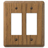 Contemporary Medium Oak Wood - 2 Rocker Wallplate - Wallplate Warehouse 901RR 070686576748 2 Rocker