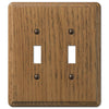 Contemporary Medium Oak Wood - 2 Toggle Wallplate - Wallplate Warehouse 901TT 070686576670 2 Toggle