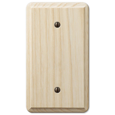 Contemporary Unfinished Ash Wood - 1 Blank Wallplate - Wallplate Warehouse 401B 070686577042 1 Blank