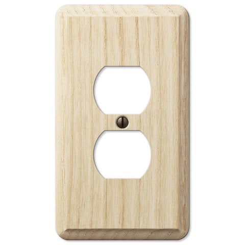 Contemporary Unfinished Ash Wood - 1 Duplex Wallplate - Wallplate Warehouse 401D 070686576960 1 Duplex