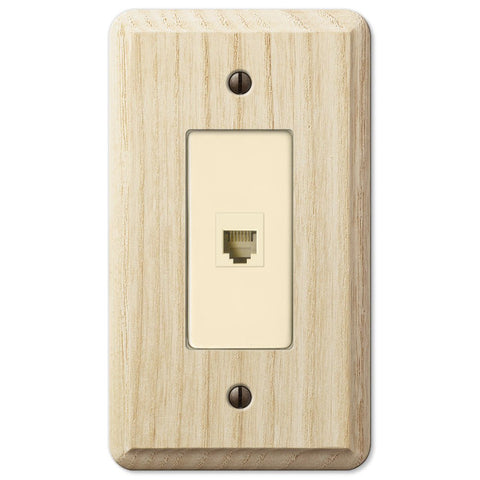 Contemporary Unfinished Ash Wood - 1 Phone Jack Wallplate - Wallplate Warehouse 401PH 070686580806 Phone Jacks