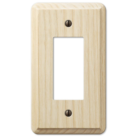 Contemporary Unfinished Ash Wood - 1 Rocker Wallplate - Wallplate Warehouse 401R 070686576991 1 Rocker