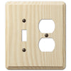 Contemporary Unfinished Ash Wood - 1 Toggle / 1 Duplex Wallplate - Wallplate Warehouse 401TD 070686576984 1 Toggle / 1 Duplex