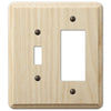 Contemporary Unfinished Ash Wood - 1 Toggle / 1 Rocker Wallplate - Wallplate Warehouse 401TR 070686577035 1 Toggle / 1 Rocker