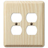 Contemporary Unfinished Ash Wood - 2 Duplex Wallplate - Wallplate Warehouse 401DD 070686576977 2 Duplex