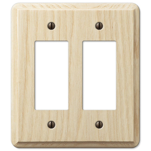 Contemporary Unfinished Ash Wood - 2 Rocker Wallplate - Wallplate Warehouse 401RR 070686577004 2 Rocker